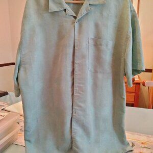Men's XL Jos. A. Bank Green trees print short-sleeved shirt